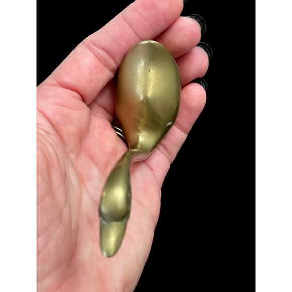 Brass Swan Ring Holder Figure Vintage Korea Long Neck Goose Needs Cleaning READ - Picture 10 of 13